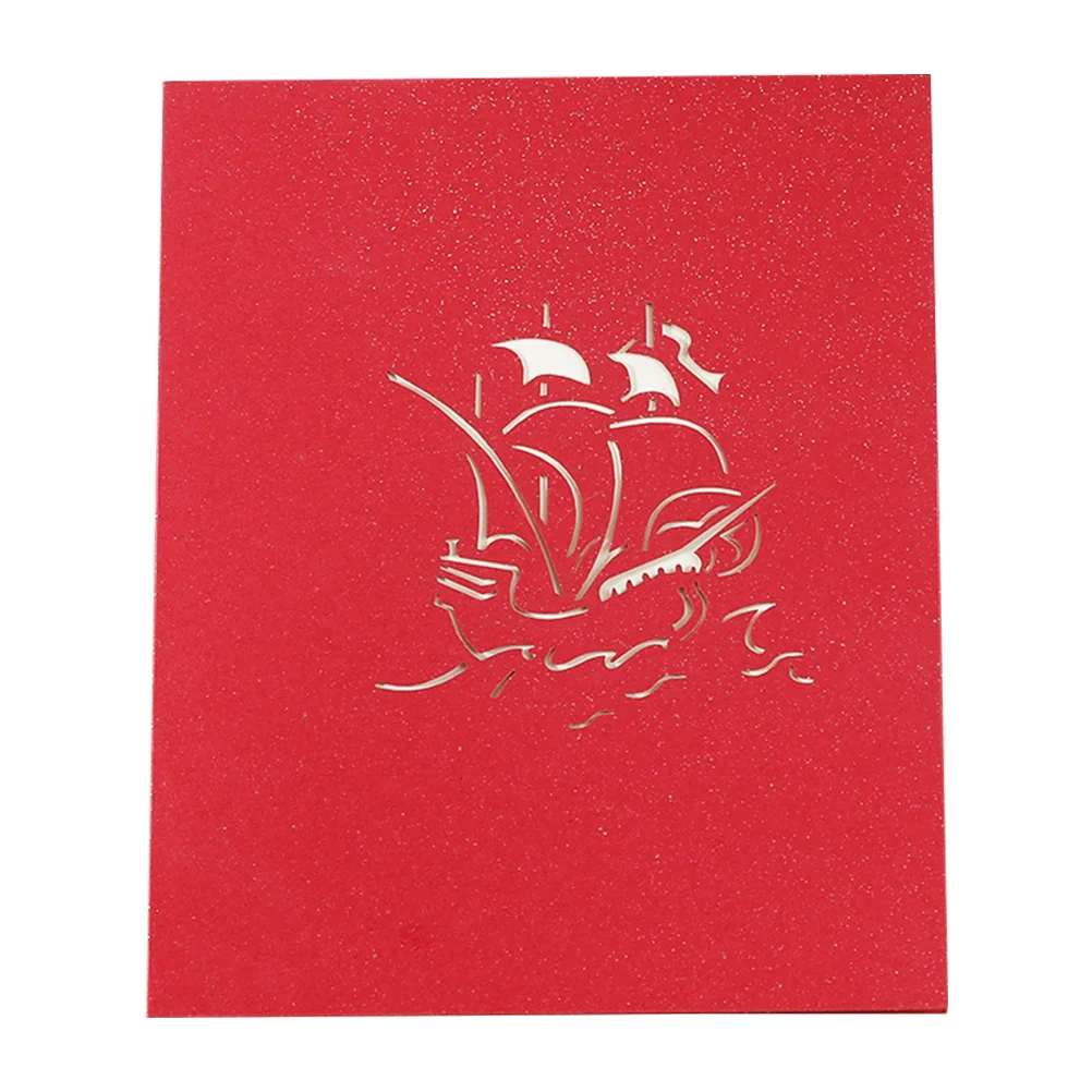 

Three-dimensional Sailing Greeting Card Cards for Holiday Wedding Sailboat Christmas Wishes Paper Jam Xmas