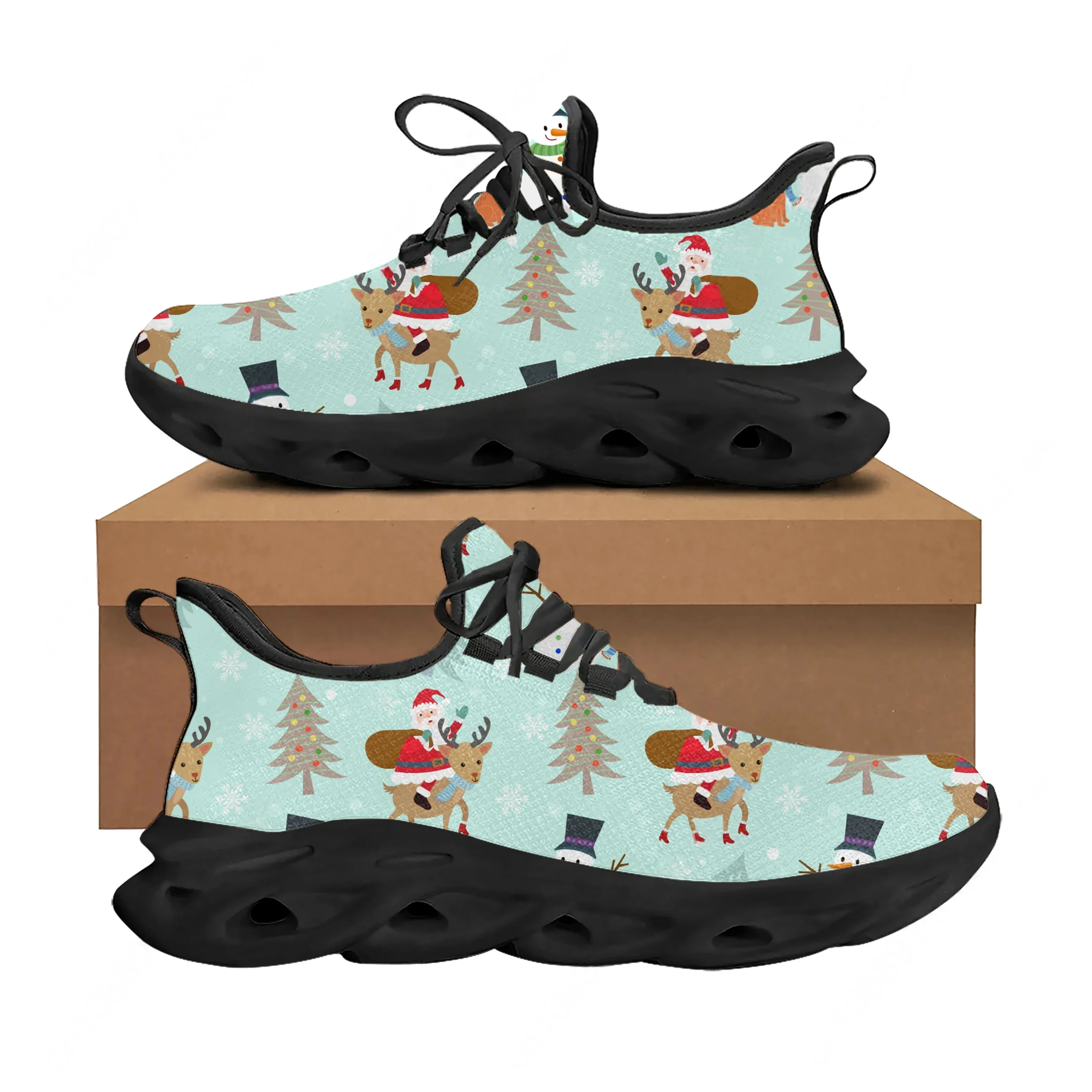 

Рождественские кроссовки для мужчин, женщин и подростков, спортивная обувь для бега, высококачественная ковбойская обувь на шнуровке с сетчатым верхом