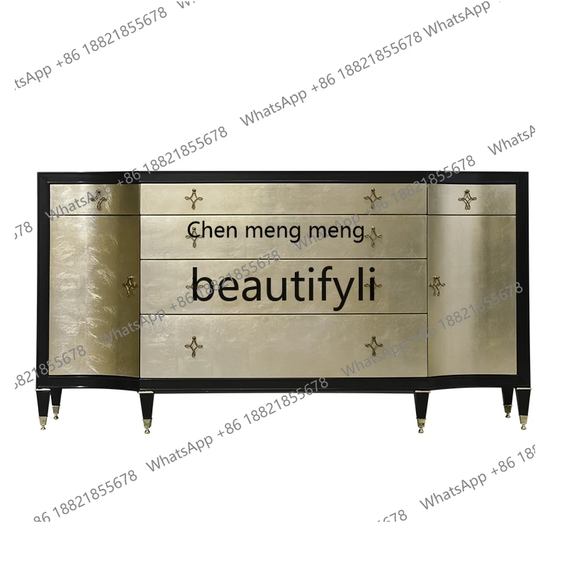 

American solid wood light luxury entrance cabinet, living room entrance foyer decoration, simple dining side shoe cabinet H