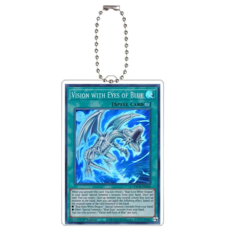 YuGiOh Action Toy Figures Exodia Black Magician Blue-Eyes White Dragon Diy Acrylic Keychain Pendant Anime Classics Game Gift