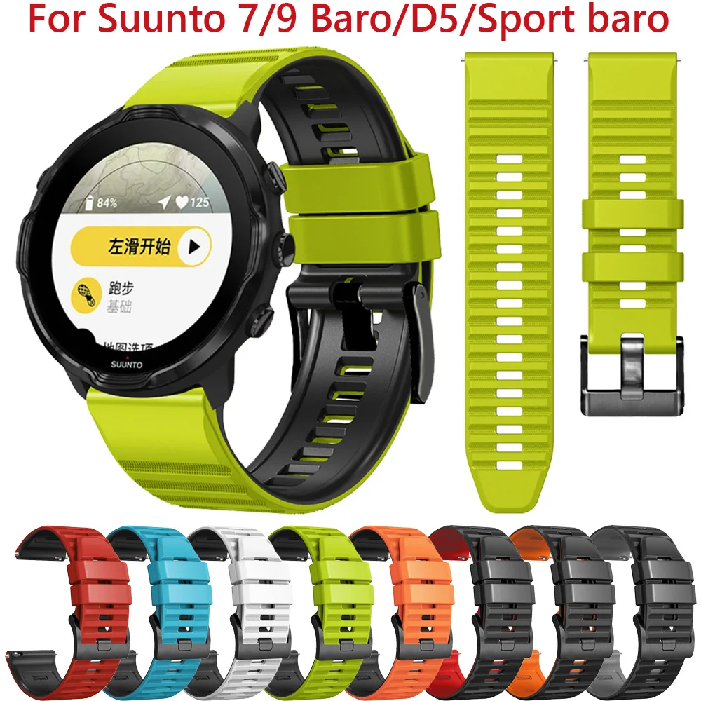 24mm Silicone Watch Strap for SUUNTO 7 9 Baro 5D Smart Band Repalcement For SUUNTO Spartan Sport Wrist HR Silicone Watchband