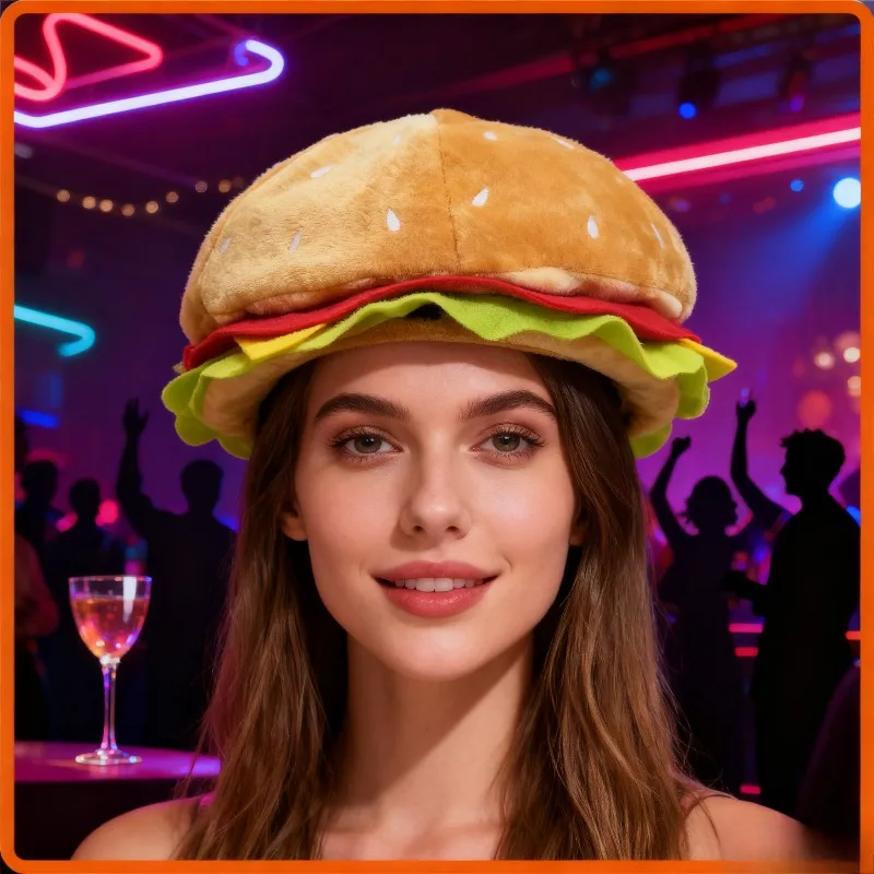 

Hamburger Shape Funny Hat Whimsical Photo Prop Themed Party Headwear
