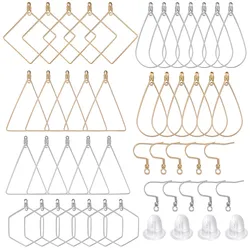 90pcs Stainless Steel Mix Style Earrings wiht Soft Silicone Rubber Earring Back Stoppers for DIY Earrings Jewelry Making