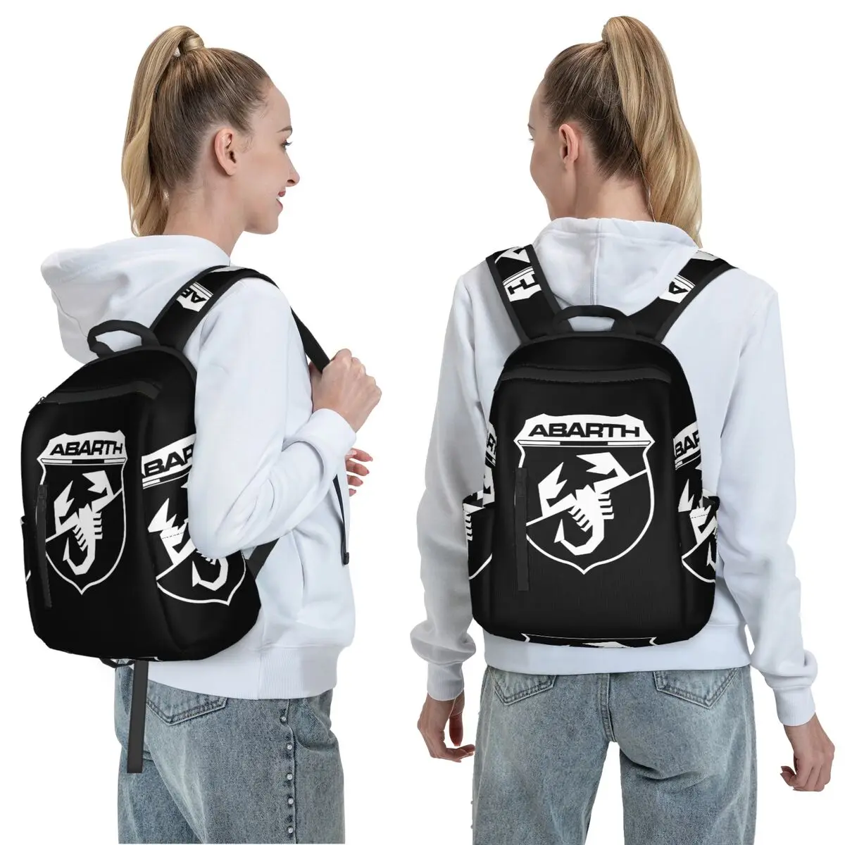 Abarth C Cool Backpack Daypack Large Capacity Boys Girls BookBag School Bag Shoulder Bags for Men Women
