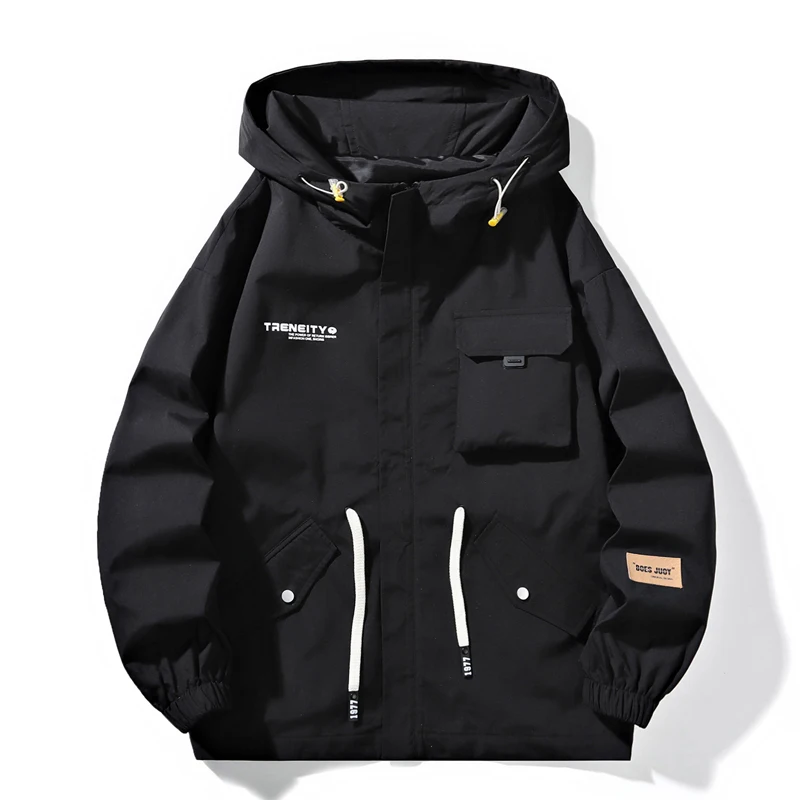 جاكيت كارجو رجالي بغطاء رأس ، معاطف مقاس كبير ، هودي للشارع المرتفع ، توب غير رسمي ، أزياء ملابس خارجية ، الخريف ، الشتاء ، 8XL #2