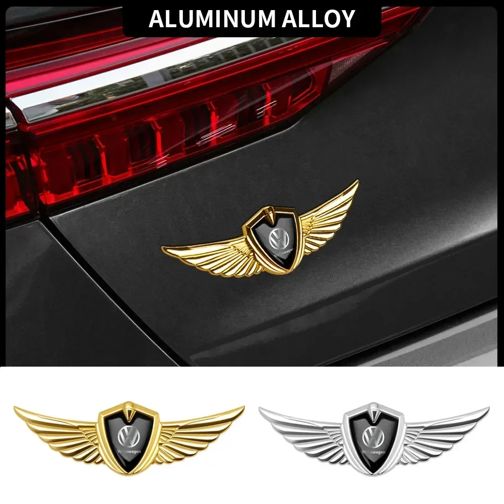 

3D Metal Wings Car Styling Side Mark Window Body Sticker Decals For VW Volkswagen Golf Polo Passat Touran Jetta accessories
