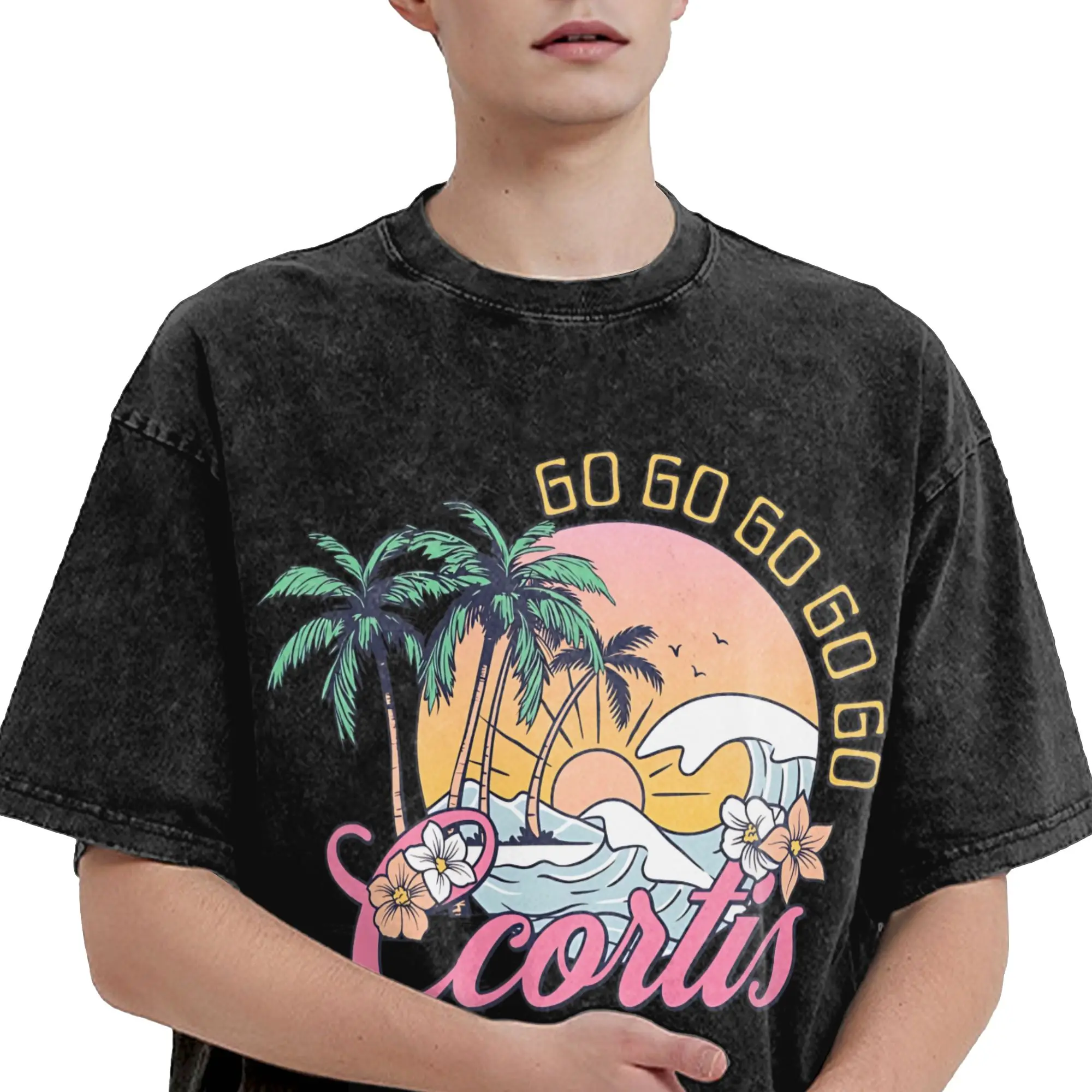 كورتيس الذهاب k البوب k-pop الفرقة المعبود غسلها تي شيرت الشارع الشهير الهيب هوب الجدة تي شيرت تيز للرجال النساء القطن Harajuku