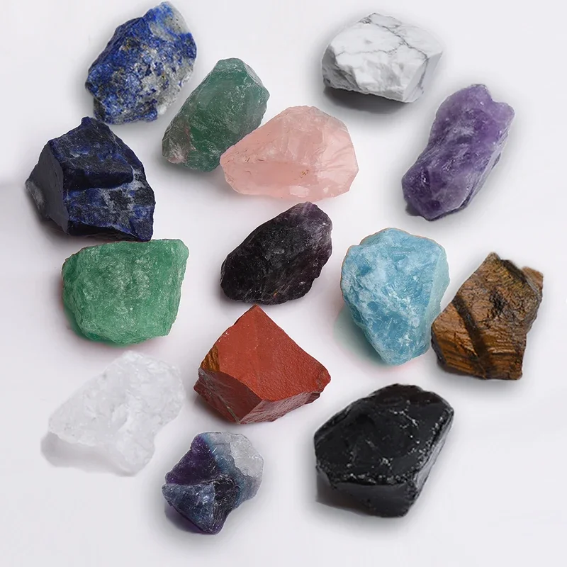 Natural Gravel Mineral Specimen Irregular Amethyst Healing Stone Multicolor Raw Quartz Crystal Home Decor Jewelry Accessory Gift