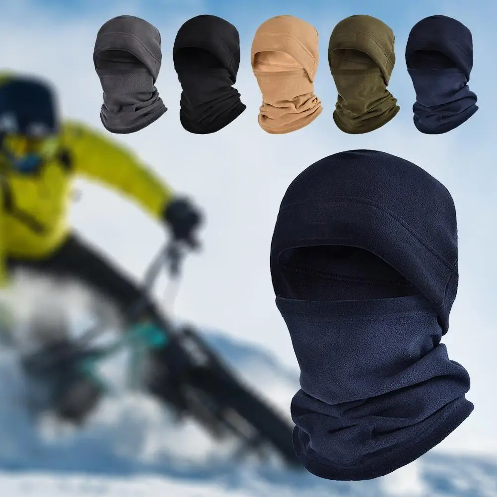 Winter Fleece Balaclava Full Face Mask Thermal Ski Running Warmer Sport Men Cap Scarf Cycling Women Neck Hiking Helmet Snow L5J4