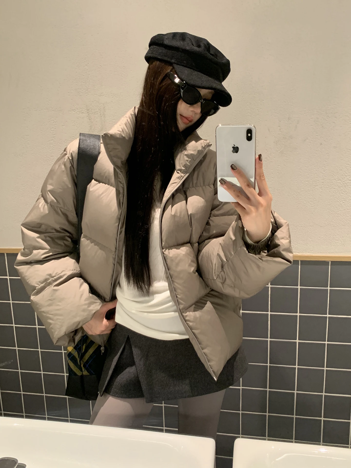 

Red Celebri ay Woolen A-Line Skirt Women's Autumn Winter Slimming ort Skirt Low Waist Commute Sle Polyester Fiber