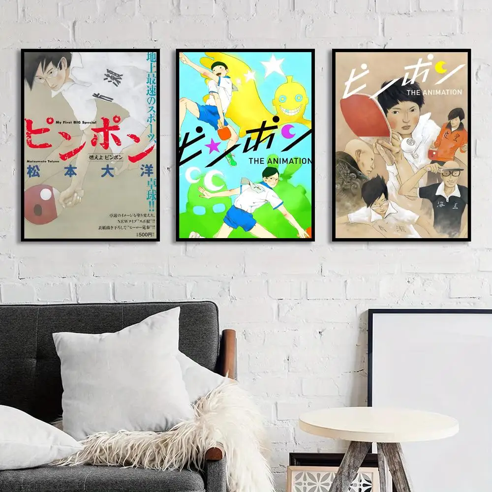 Japanimation P-Ping Pong The Animation-n Poster, Self-adhesive Wall Art Print, Modern Home Decor, Room Decoration Gift Idea