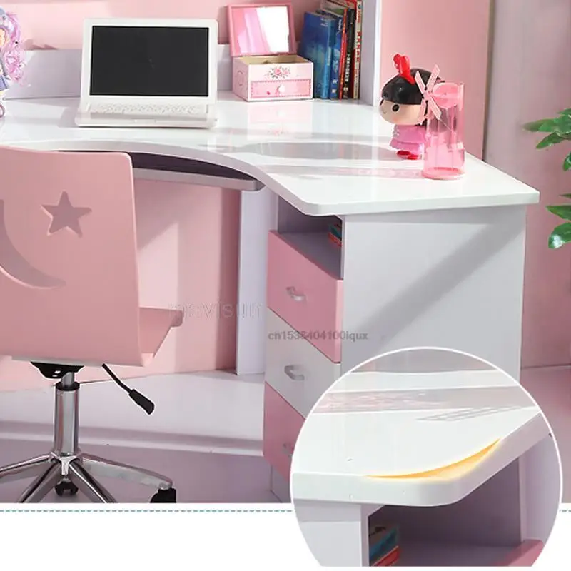 Children\'s Learning Desk With Storage Bookcase Study Desk Chair Set For Kids Child Corner Computer Table Furniture Household