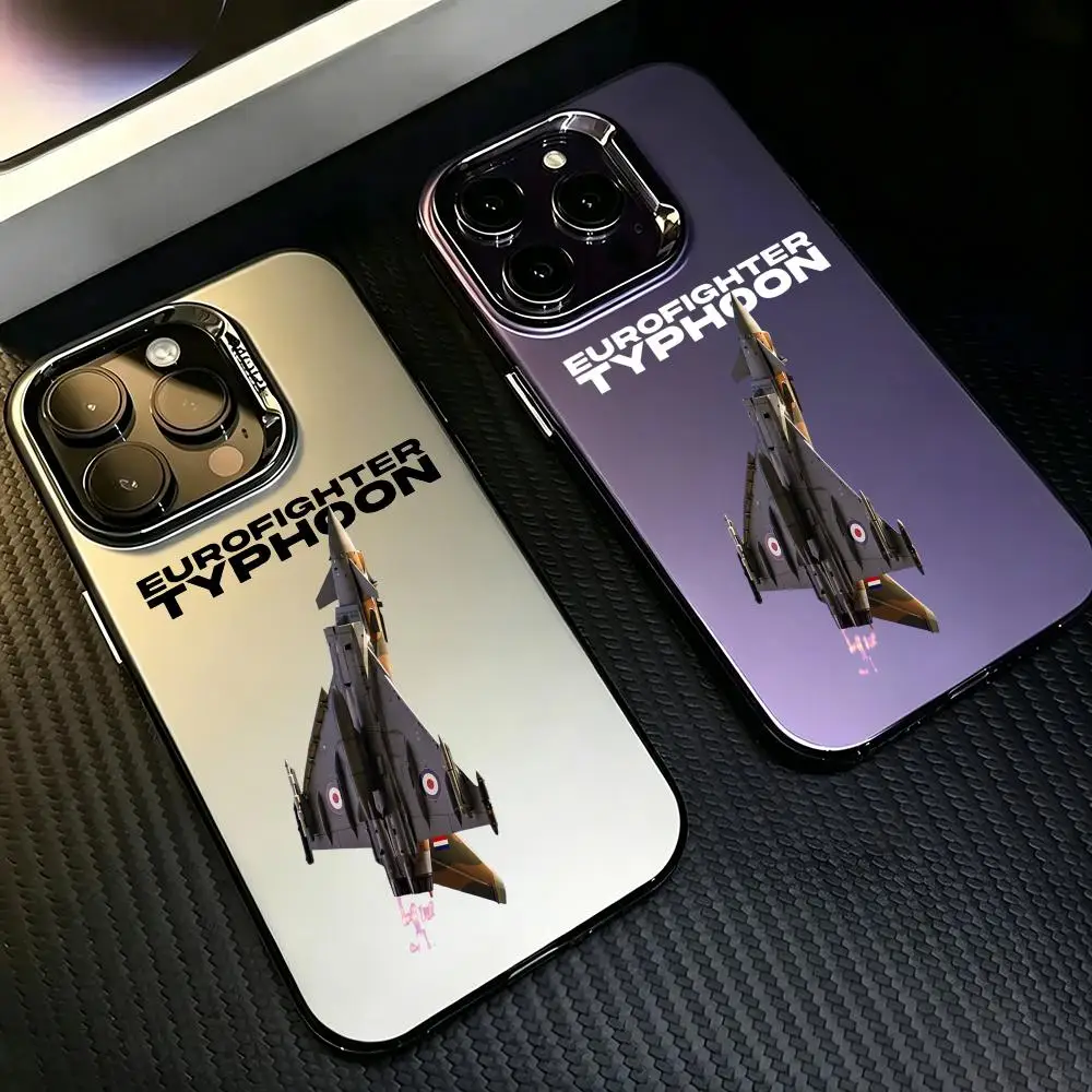 Coque de téléphone T-Typhoon Fighter-S, coque de téléphone argentée colorée pour iPhone 17/16/15/14/Pro Max, modèles universels multiples