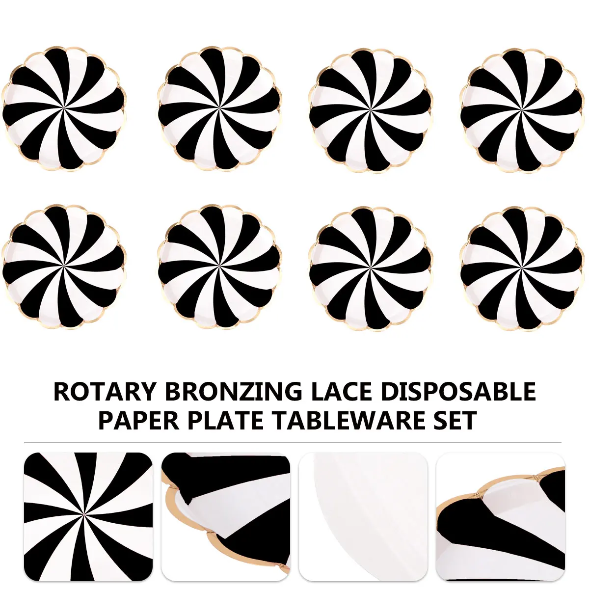 

1Set Rotating Windmill Lace Paper Plates Disposable Tableware Party Set Creative Sturdy Eco-Friendly Birthday Pool Supplies