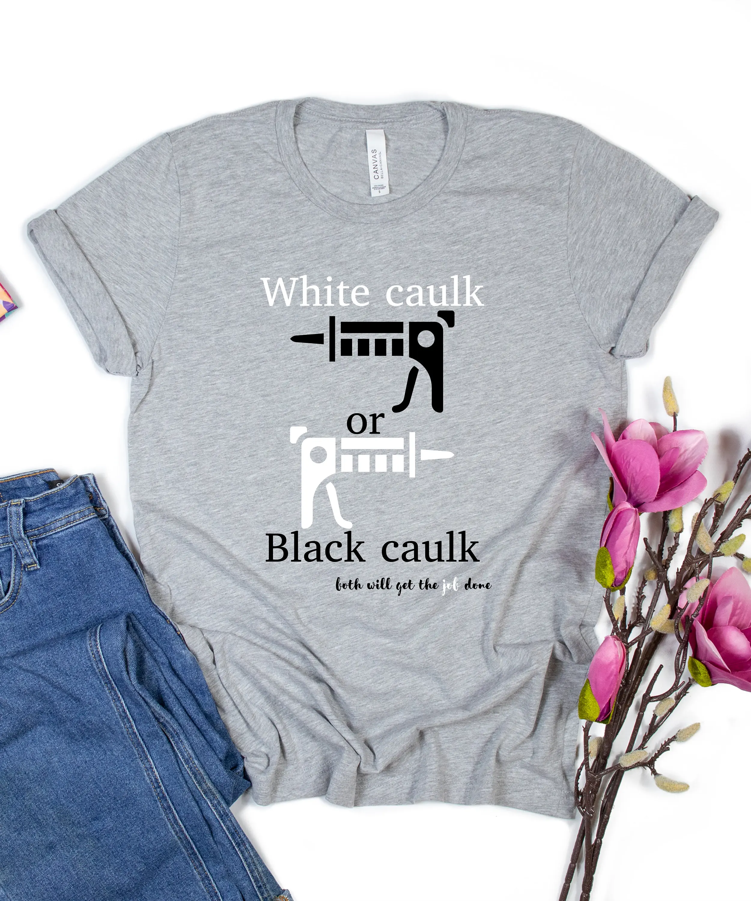 White Or Black Caulk T Shirt Oddly Specific Inappropriate Dank Meme Weird Funny Offensive Humor Adult