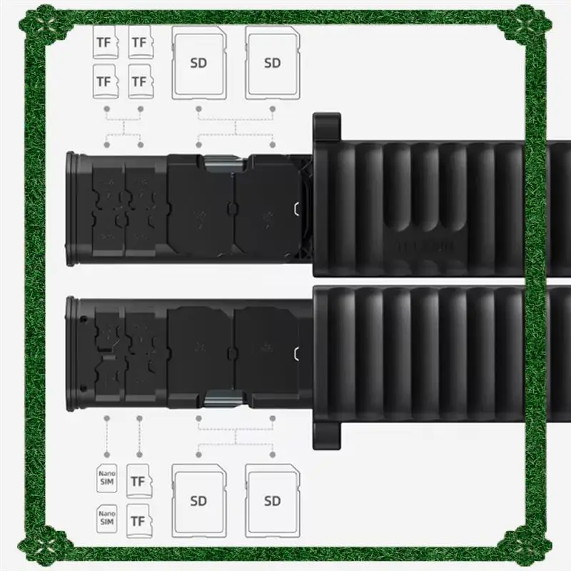 تسليم 24 ساعة TELESIN عالي السرعة 312 ميجابايت/ثانية TF/SD قارئ بطاقات صندوق تخزين بطاقة الذاكرة واجهة من النوع C حامل حقيبة حمل #5