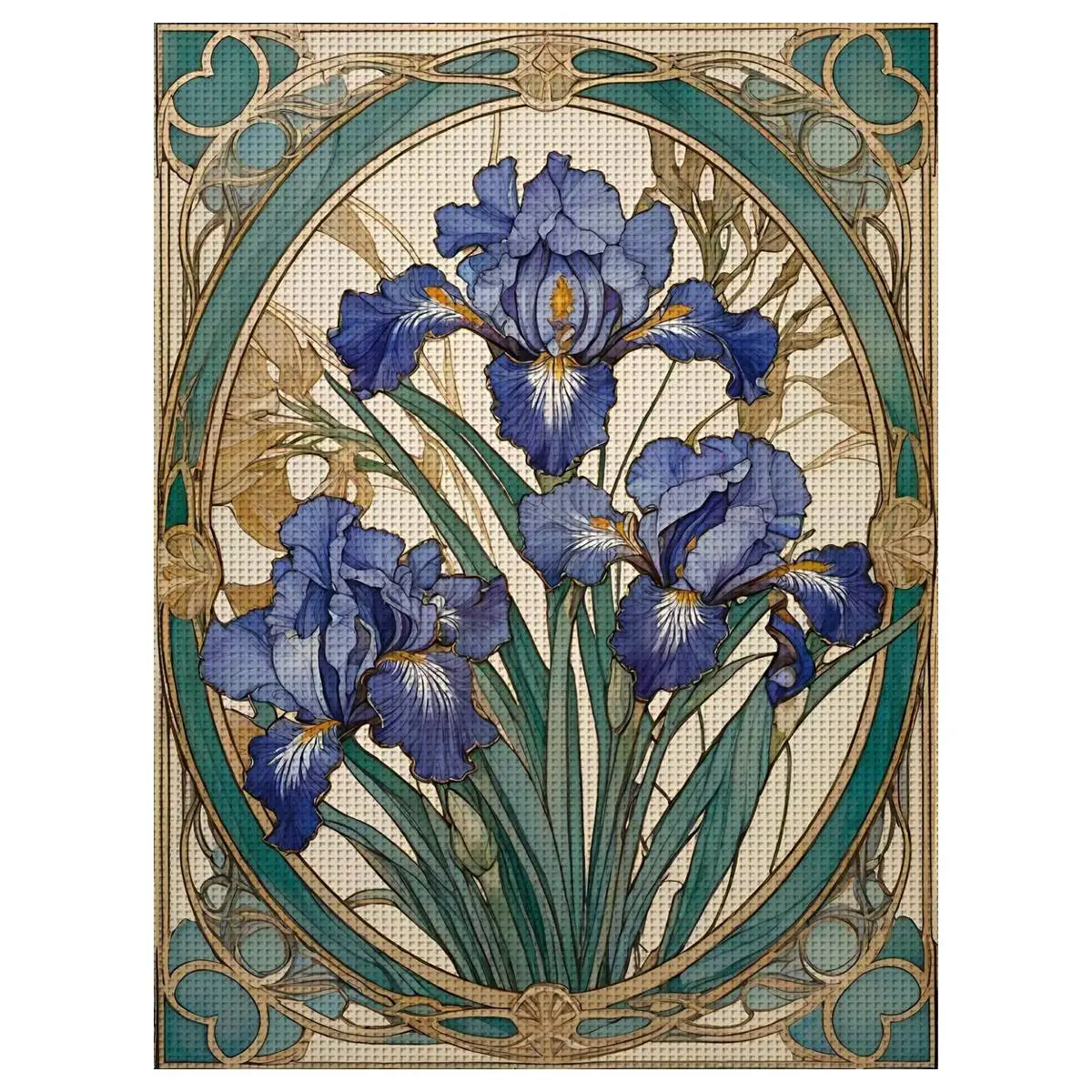 1 unidad de kit de punto de cruz estampado de flores de 30x40CM/11,8x15,74 pulgadas, kit DIY 11CT/14CT, juego bordado DIY, juego de punto de cruz
