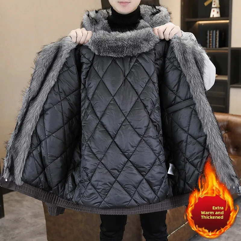 

Новая мужская зимняя куртка с утепленным хлопковым воротником из искусственного меха, с капюшоном, теплая, повседневная, приталенная, молодежная, из полиэфирного волокна, на молнии
