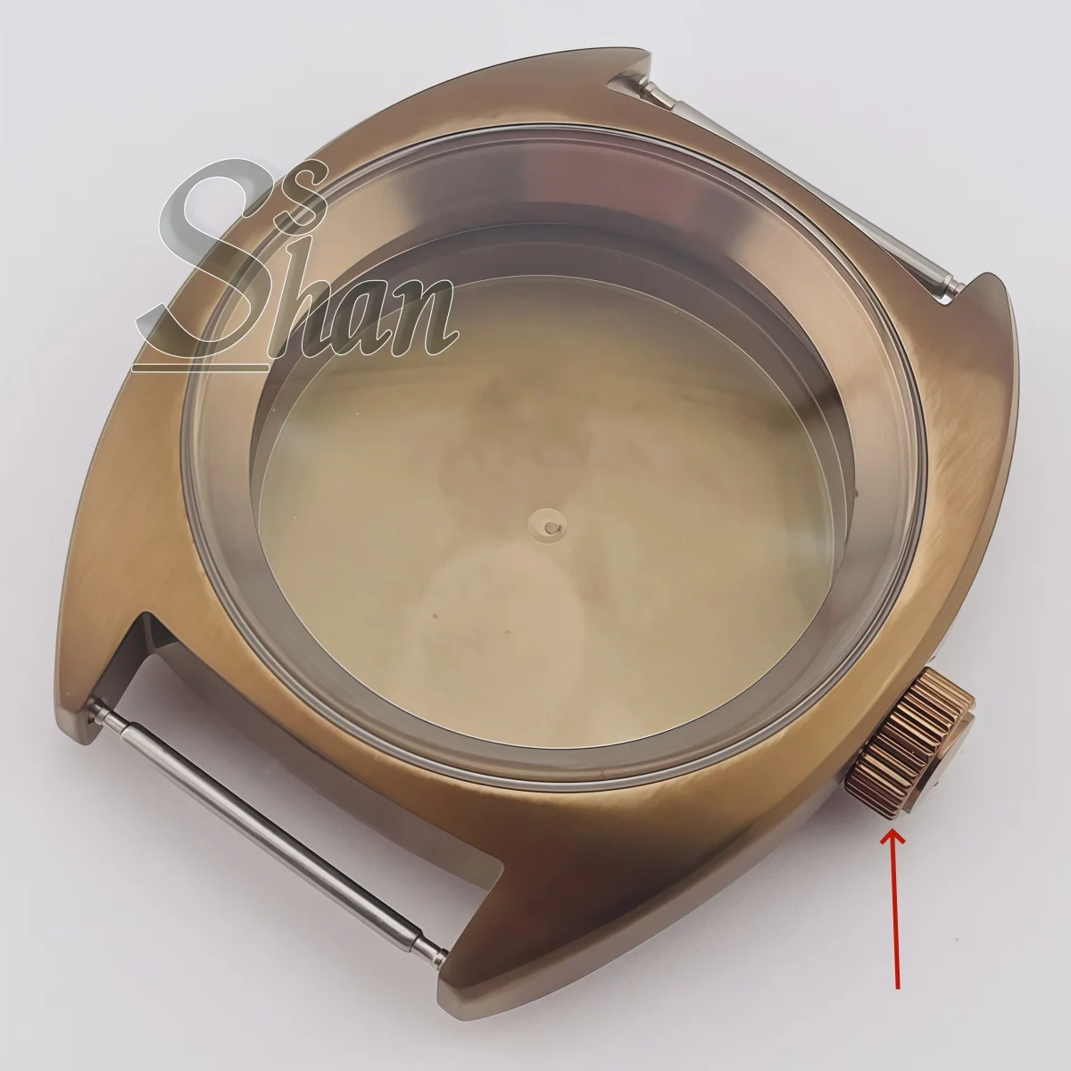 36mm/39mm Unique Coffee-Colored Watch Case Double Domed Coated Crystal Large Small Crown Compatible with NH35 PT5000 Movements