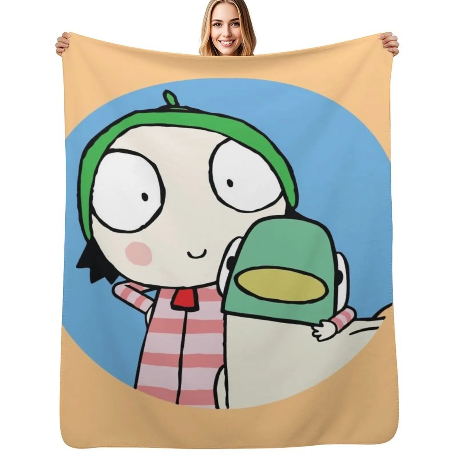 

Sarah and Duck Throw Blanket cosplay anime Blankets For Baby Plaid on the sofa Softest Blankets
