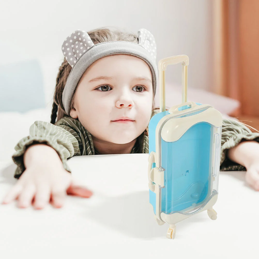 2 Pcs Mini Suitcase Children’s Toys Dolls House Luggage Travel Miniature Furniture Girl Toddler