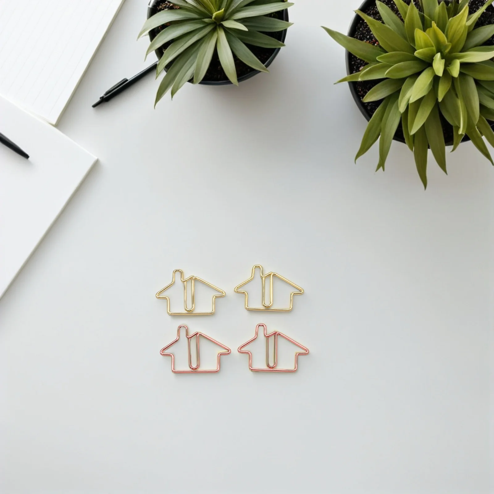 60 قطعة من مشابك الورق المعدنية الإبداعية للمكتب والديكور المنزلي وتنظيم مقاطع الذهب مجموعة مشابك القرطاسية