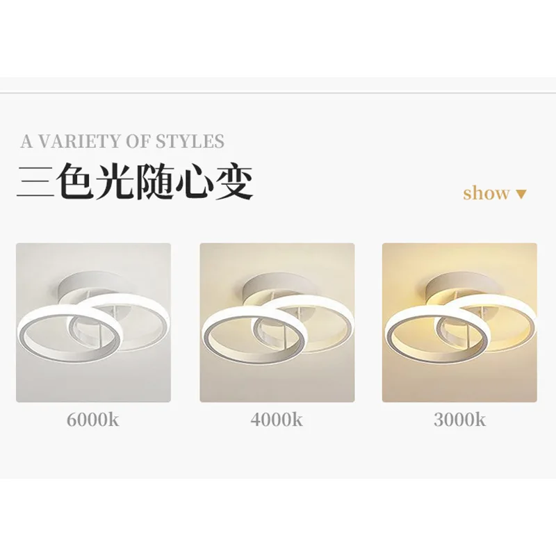 Nordic LED Ceiling Light, Modern Minimalist Lamp Hallway, Entryway, Balcony and Bay Window