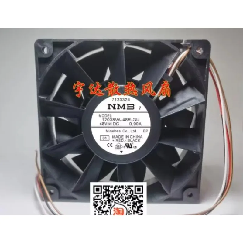 

NMB 12038VA-48R-GU 01 DC 48V 0.9A 120x120x38mm 4-Wire Server Cooling Fan