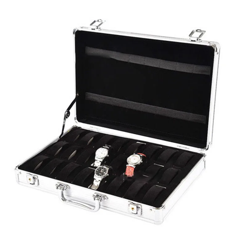 Watch Box 6/12/24 Girds Luxury Premium Quality Aluminum Alloy Product Pattern Storage Clock Box Collection Display Gift Boxes
