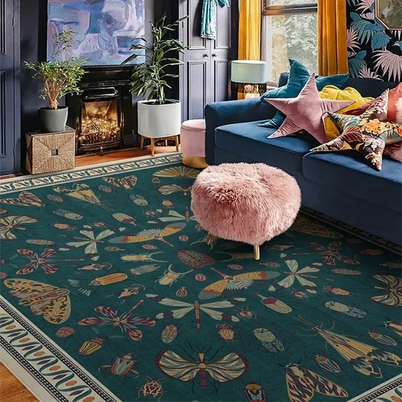 

American Creative Living Room Carpet Animal Floral Pattern Large Area Coffee Table Rug Home Bedroom Bedside Decorative Mat Ковер