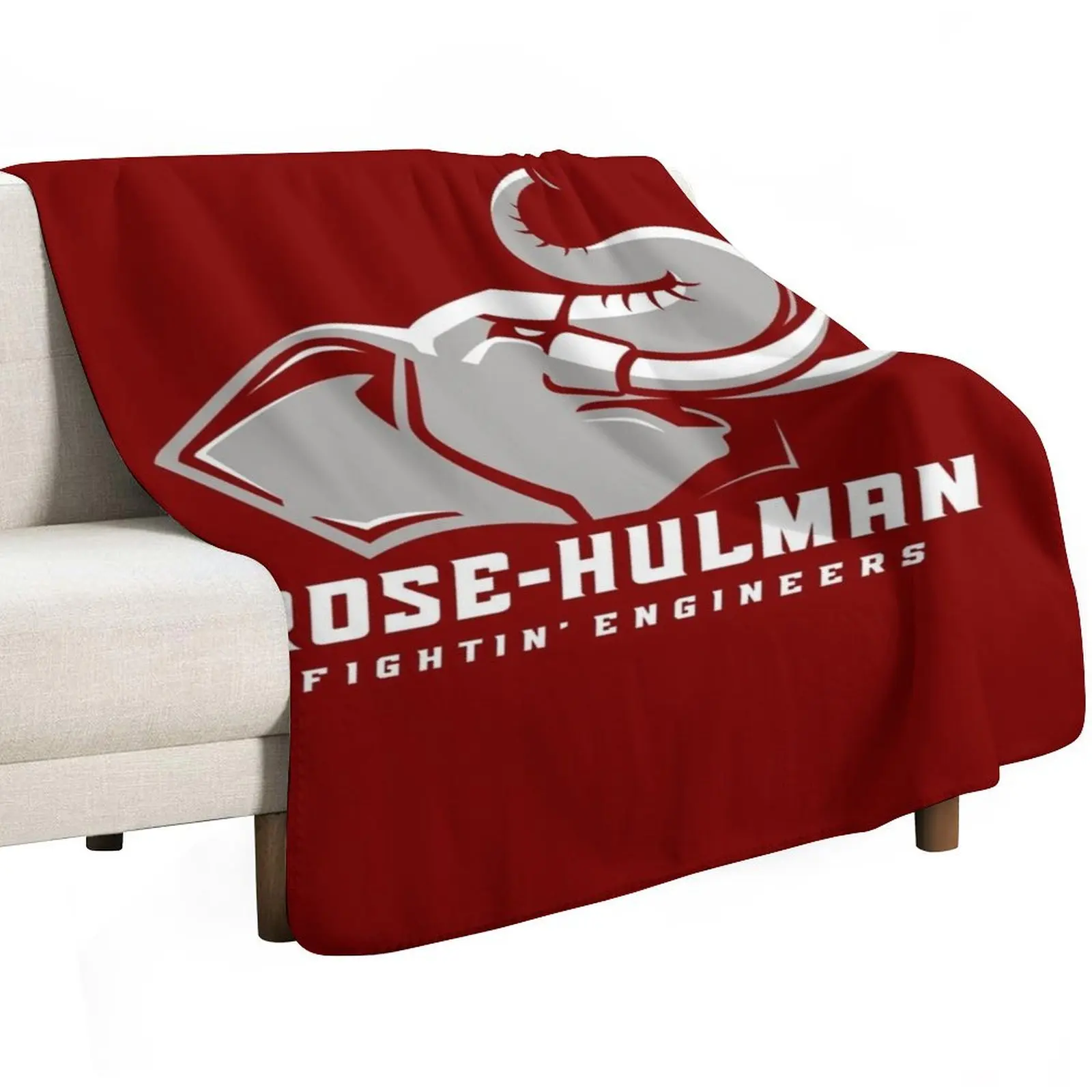 The Rose Hulman Fightin' Engineers Throw Blanket Durable Warm Blanket for Daily Home Use