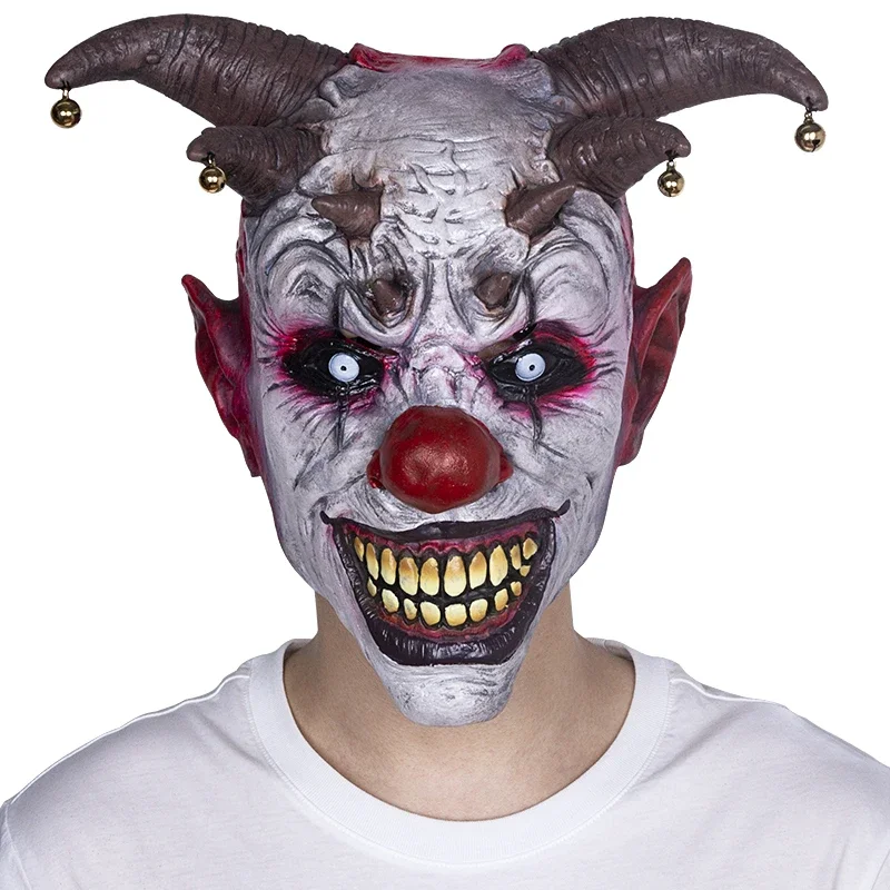 

Evil Clown Mask Horror Villian Slasher Circus Carnival Halloween Party Jester Costume Props Costumes Accessories