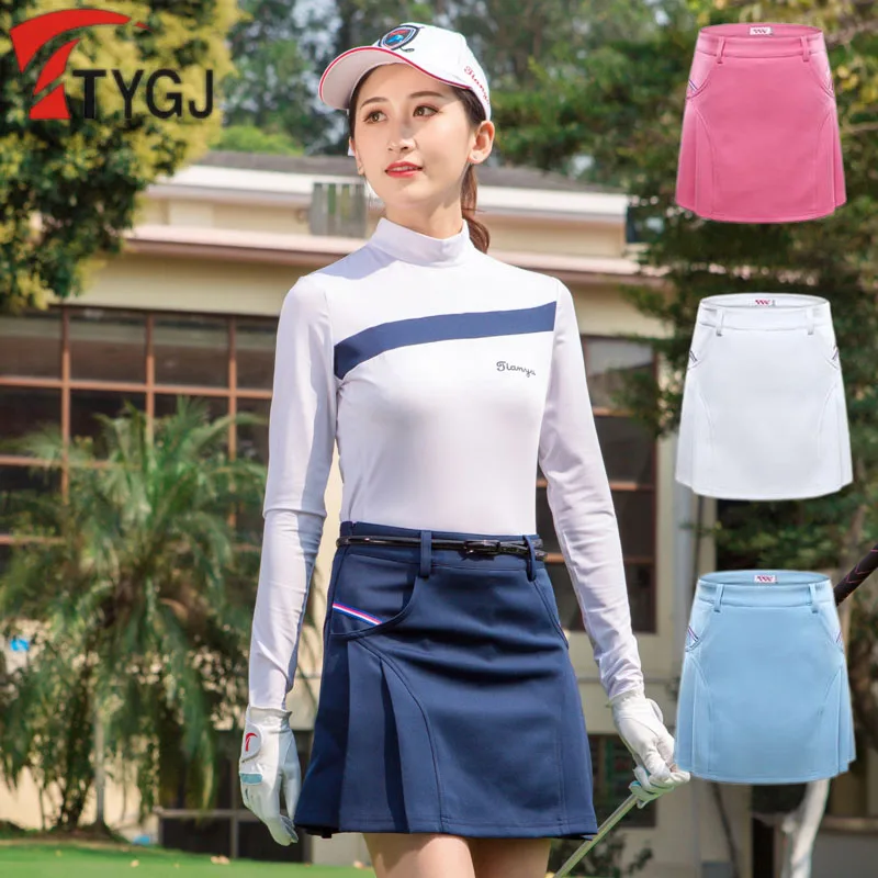 TTYGJ Women Sports A-lined Skirt Girls Elastic Golf Skirt Slim Pleated Breathable Culottes Badminton Anti-exposure Tennis Skorts