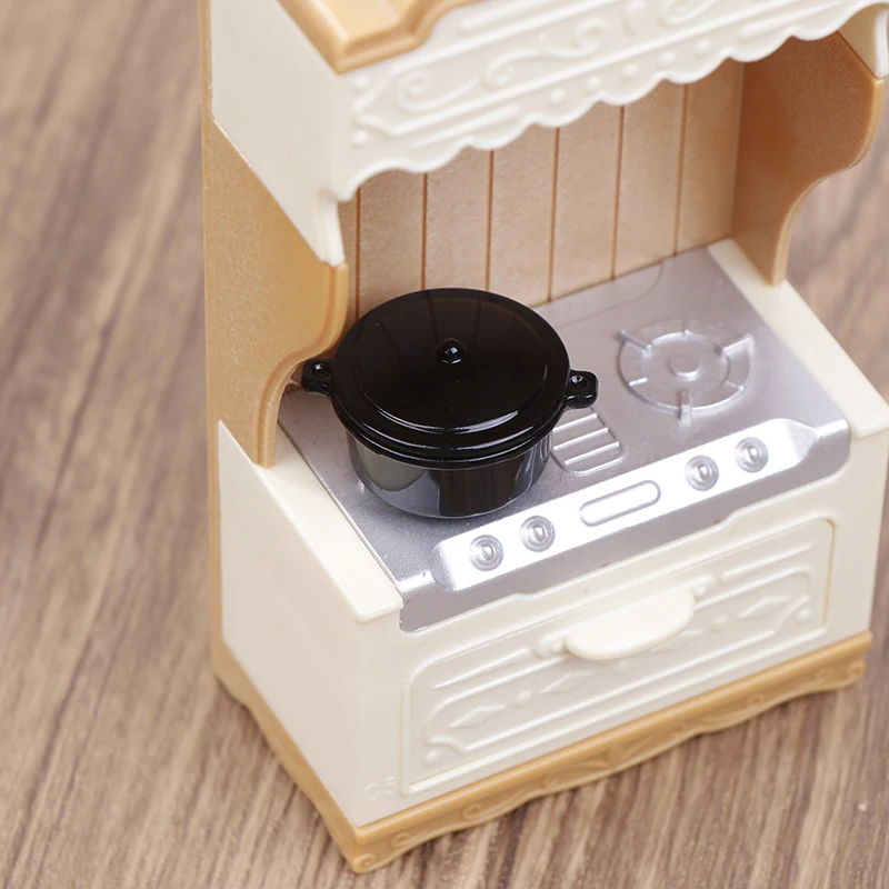 Dollhouse Miniatures Mini Kitchen Tableware Black Cookware Doll House Toys Decor Miniature Scene Accessories Kitchen Supplies