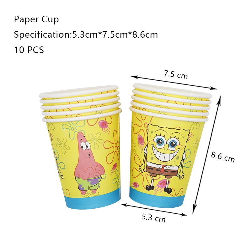 SpongeBob Geburtstag Party Dekoration Aluminium Folie Ballon Für Kind Event Liefert Einweg Geschirr Banner Hintergrund Geschenk