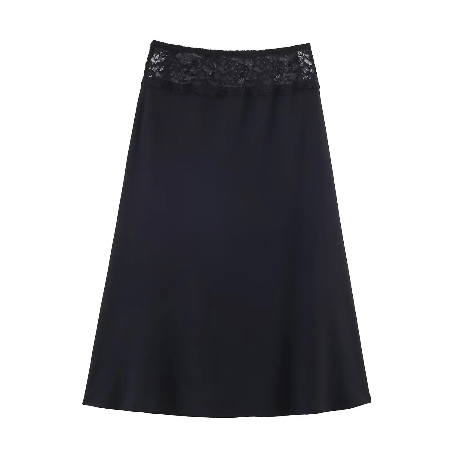 Fashionable Lace Patchwork Skirt for Women Organic Cotton Casual Straight Cut Young Women's Summer Season Cross-Border Item
