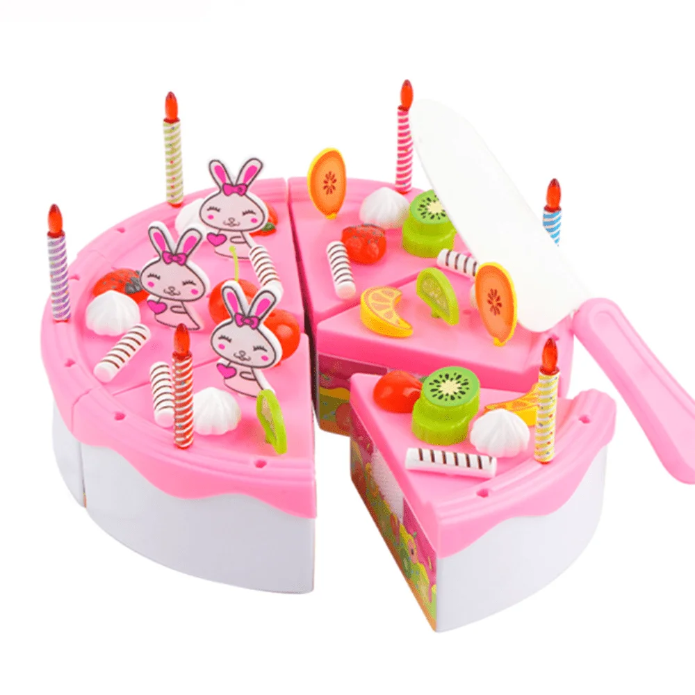 Children's Pretend Food Cutting DIY Birthday Cake Model Kitchen Pretend Cake Cutting Fun, Christmas and Halloween Gifts