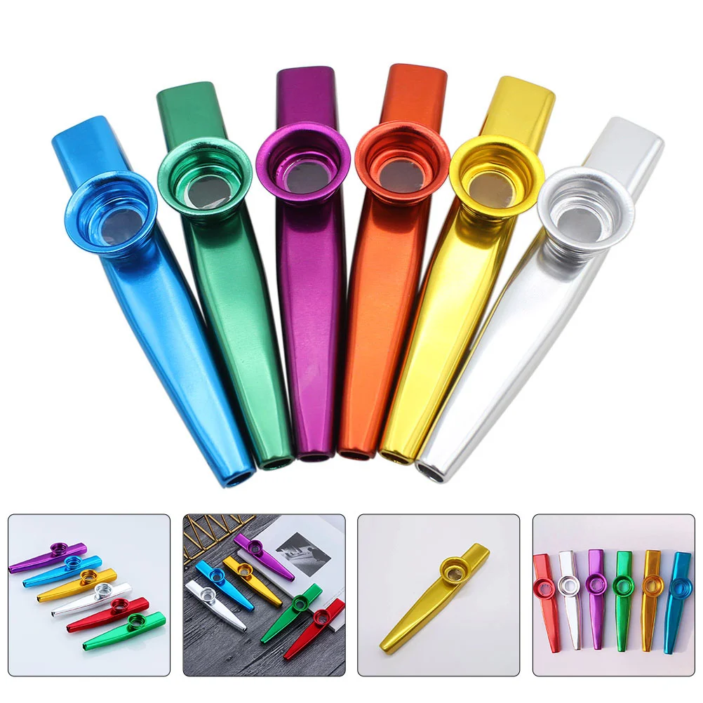 

6 Pcs Kazoo Musical Instruments Accompaniment Professional Aluminum Alloy Metal Flute Small