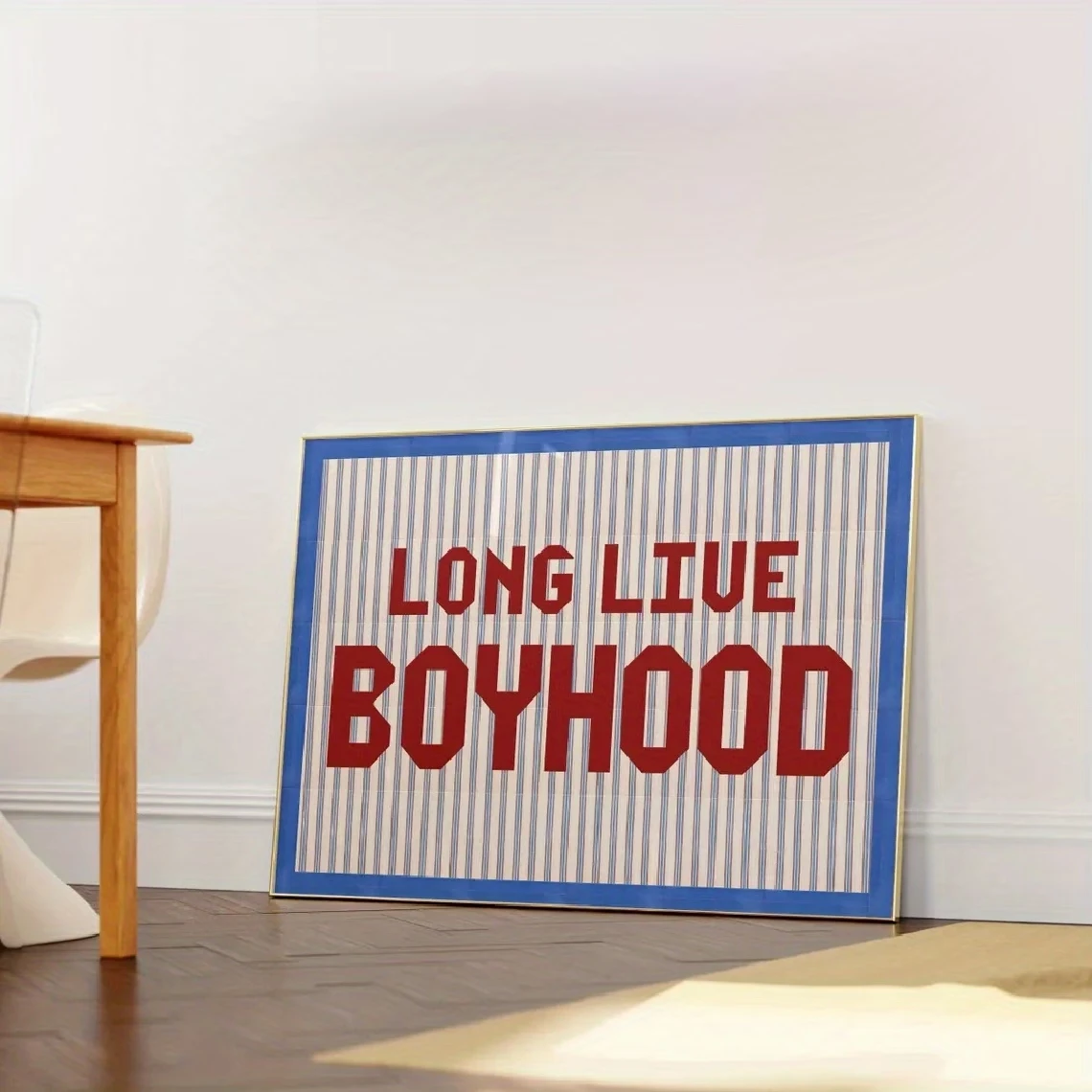 Modern,Retro Blue Red Long Live Boyhood Quote Wall Art Print Canvas Painting Poster Picture For Bedroom,Living Room Home Decor