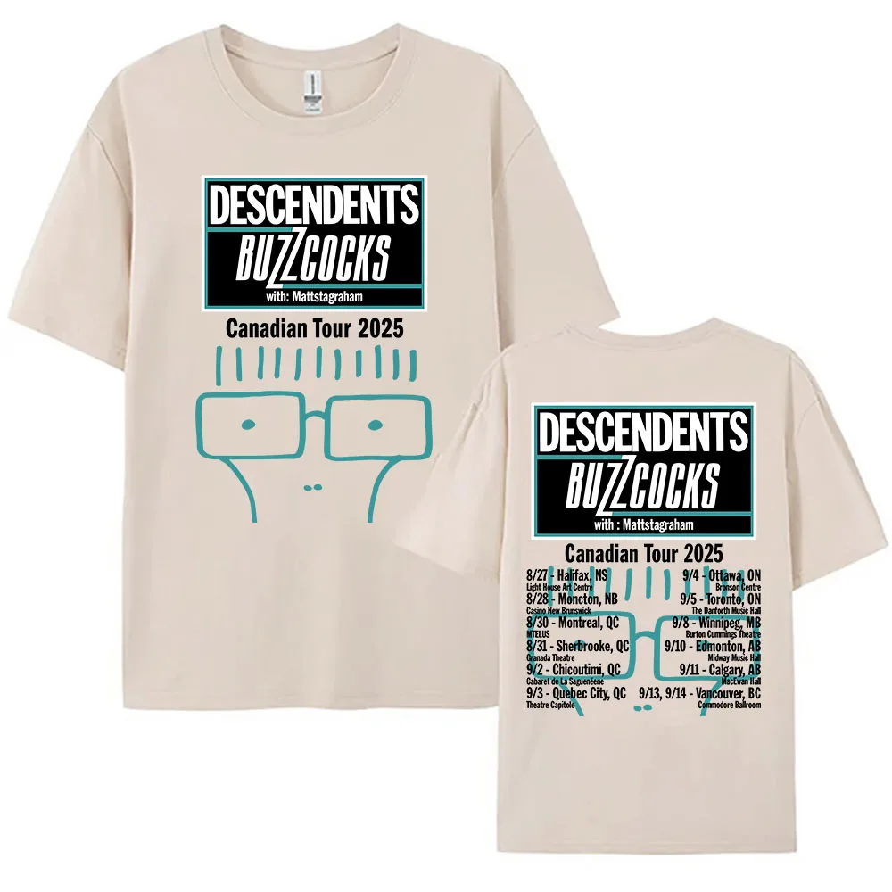 أحفاد الجدد يحصلون Buzzcocks للجولة الكندية 2025 تي شيرت الرجال ملابس قصيرة الأكمام الصيف القطن بلايز الفرقة الجرافيك طباعة