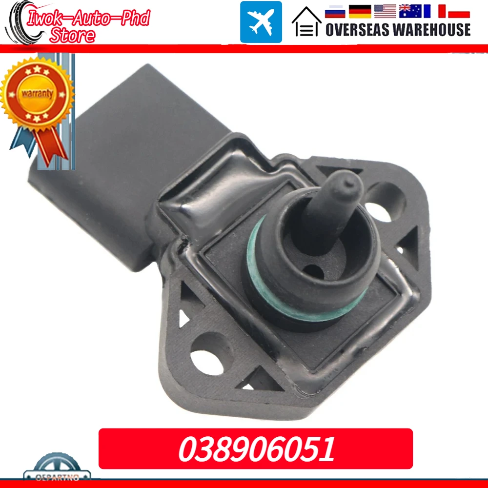 

For AUDI A2 A3 A4 A6 TT 1.2 1.4 1.8 T 1.9 2.5 TDI 0281002177 V10-72-1044 038906051 Manifold Absolute Pressure MAP Sensor