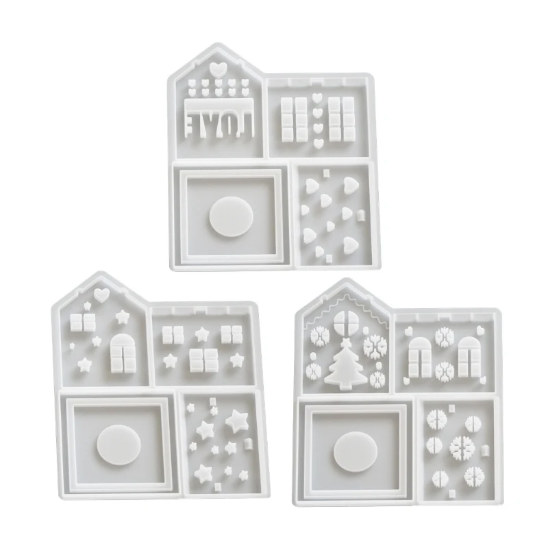 

Silicone Ornament Mold House Night Light Stand Molds 3D Resin Molds