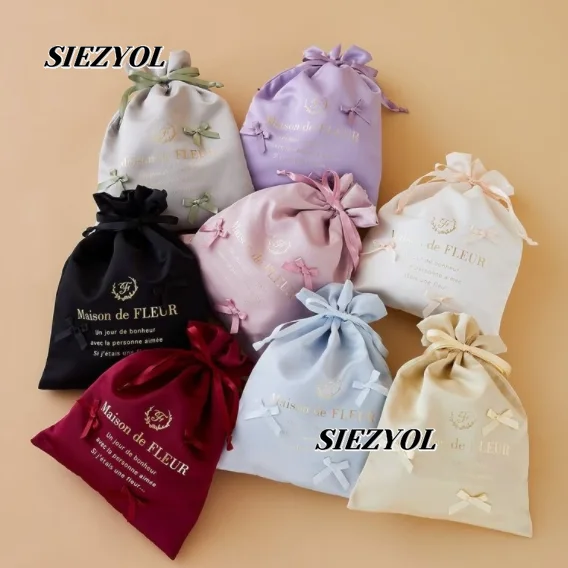 Japanese Style Fashion New Cute Bow Makeup Bag Sweet Girls Purse Casual Versatile Drawstring Storage Pouch for Women