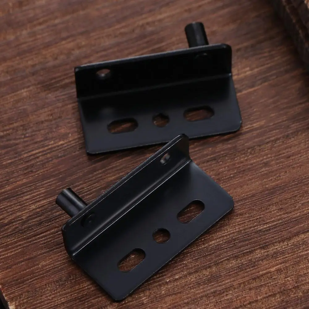 2pcs Multifunction Pivot Hinges Black/Silver With Bushing Concealed Shaft Stainless Steel Heavy Duty Upper Lower Hinge Clips