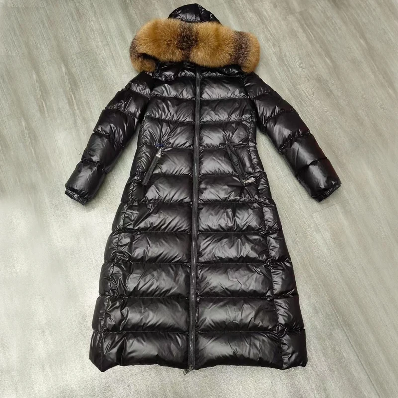 

Ultra-Long Ankle-Length down Jacket Women's Slim Fit Fur Collar Super Cold Resistant 30 Degrees below Zero Street Style