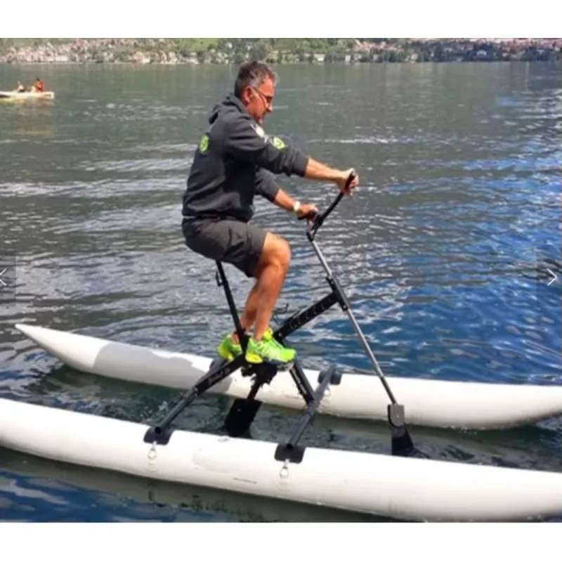 High Quality Drop Stitch PVC Inflatable Banana Tube Water Bike Pedal Boat with 5-8km/h Speed and 100kg Capacity
