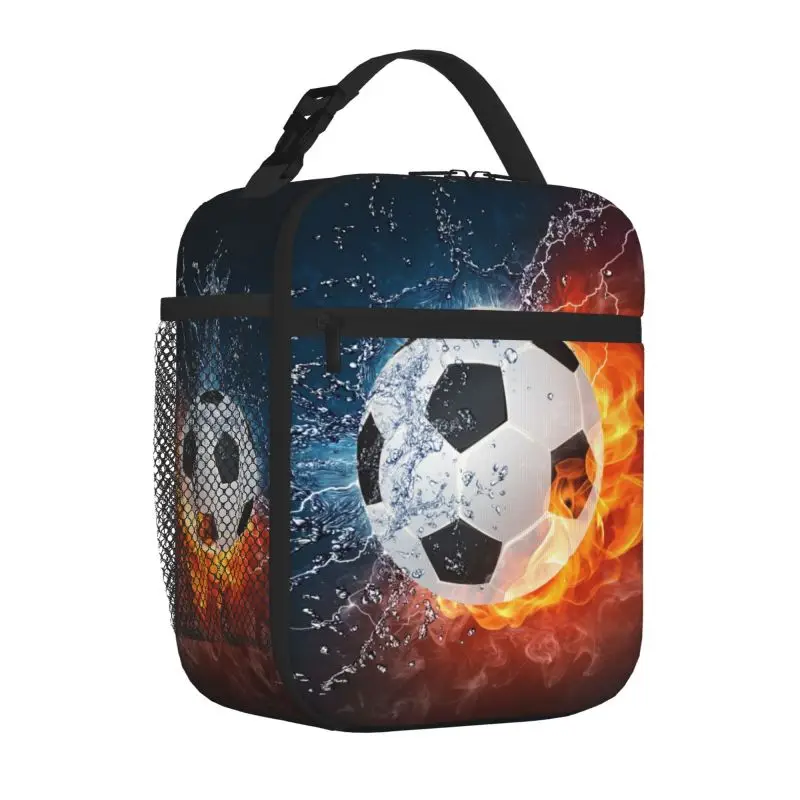 Soccer Ball Sport Lunch Bag for Boys Girls Reusable Lunch Box Insulated Meal Bags Portable Lunch Tote for School Travel Picnic