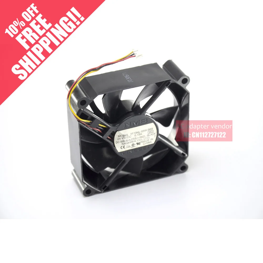 NMB-MAT 8025 24V 0.18A 3110KL-05W-B69  Power Inverter 8cm fan 3 lines
