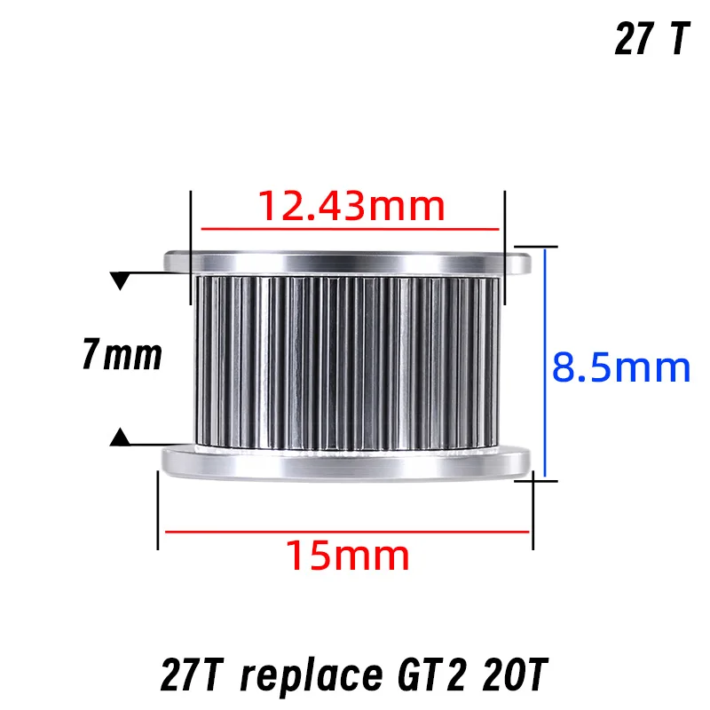 Mellow 3D-Drucker-Zubehör: GATES 1.5GT Zahnriemen-Synchronriemenscheibe, Umlenkrolle GT1.5 für 6MM, 9MM, 10MM, 12MM Zahnriemen