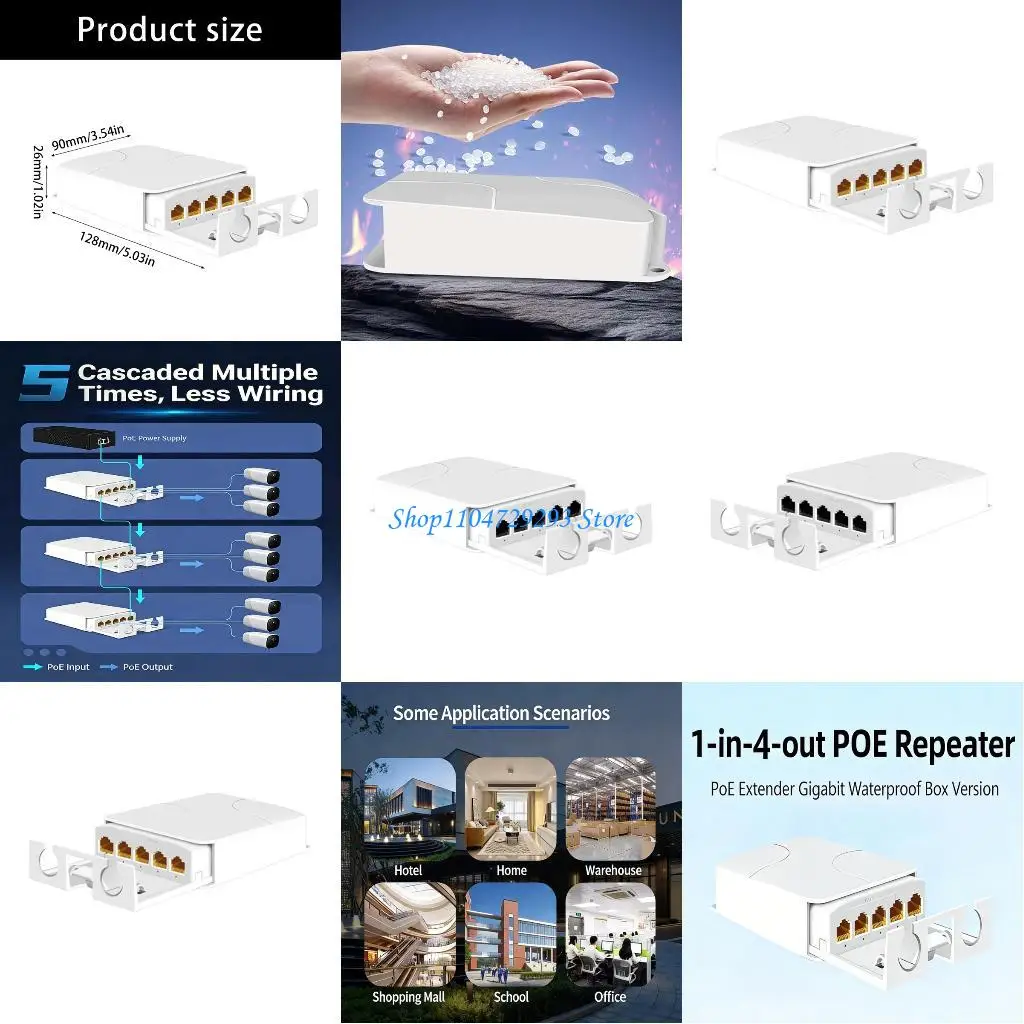 

Y2GD Waterproof 4 Port Splitter Enclosure for Outdoor Computer Use LED Easy Installation Connectivity Device